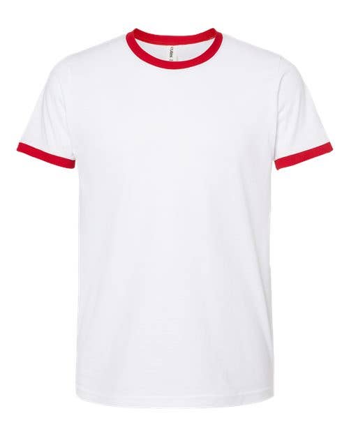 Tultex Unisex Fine Jersey Ringer Blank T-Shirt | Retro 246