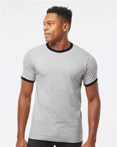 Tultex Unisex Fine Jersey Ringer Blank T-Shirt | Retro 246