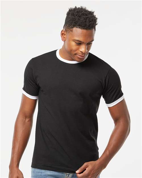 Tultex Unisex Fine Jersey Ringer Blank T-Shirt | Retro 246