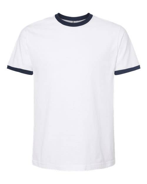 Tultex Unisex Fine Jersey Ringer Blank T-Shirt | Retro 246
