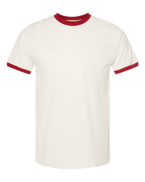 Tultex Unisex Fine Jersey Ringer Blank T-Shirt | Retro 246