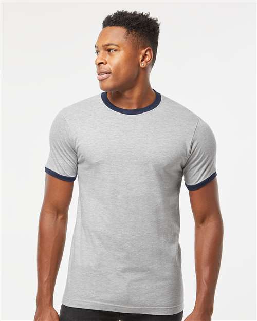 Tultex Unisex Fine Jersey Ringer Blank T-Shirt | Retro 246