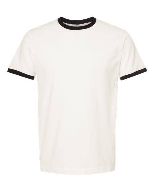 Tultex Unisex Fine Jersey Ringer Blank T-Shirt | Retro 246