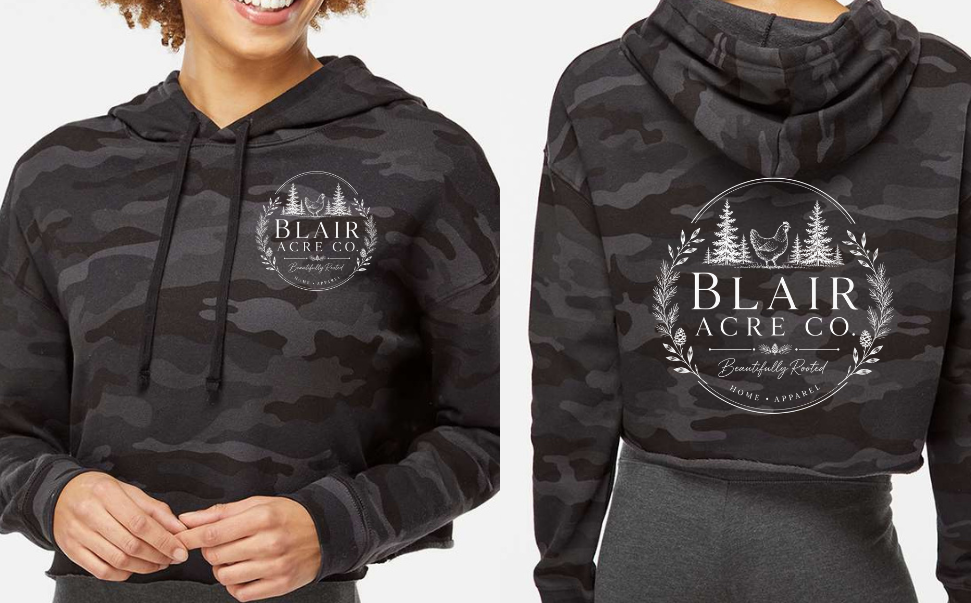 Logo Crop Camo Hoodie