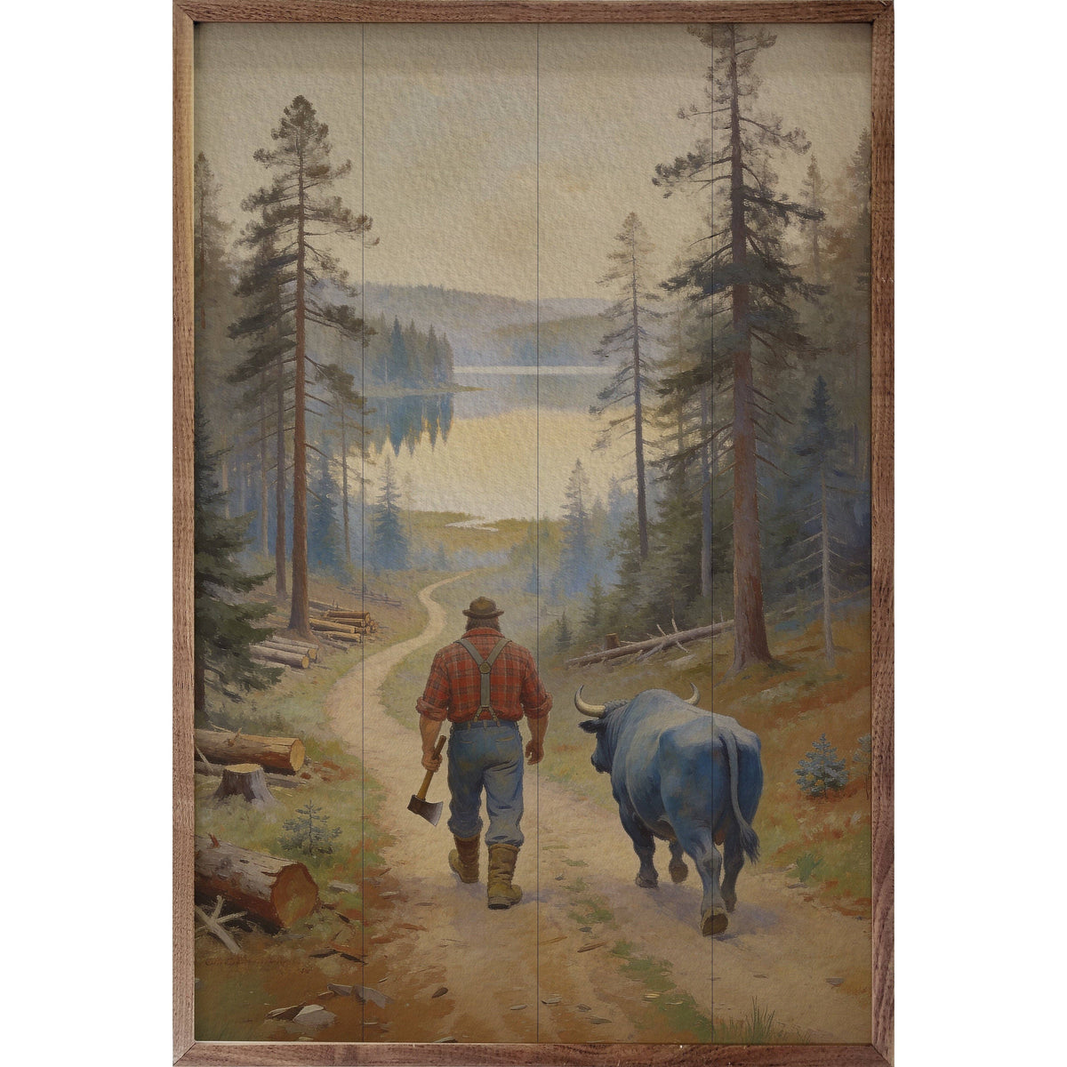 Paul Bunyan And Babe On Trail