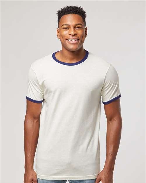 Tultex Unisex Fine Jersey Ringer Blank T-Shirt | Retro 246