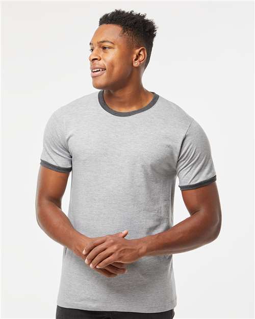 Tultex Unisex Fine Jersey Ringer Blank T-Shirt | Retro 246