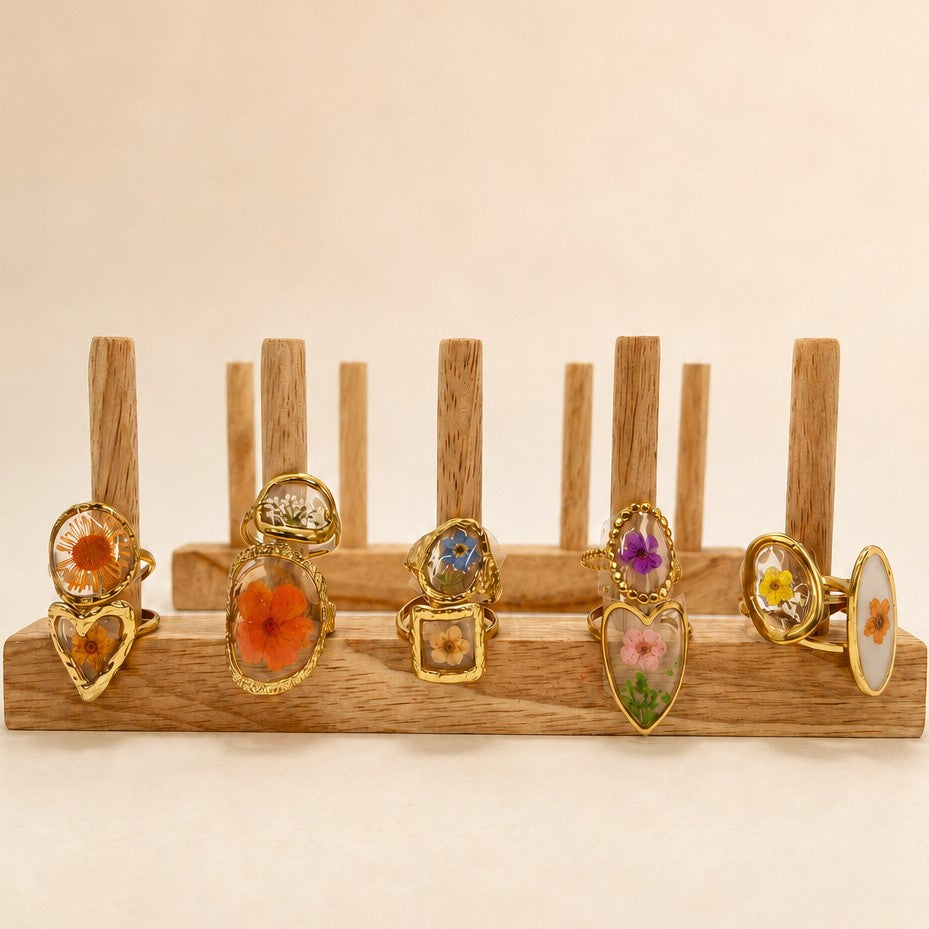 Adjustable Floral Rings