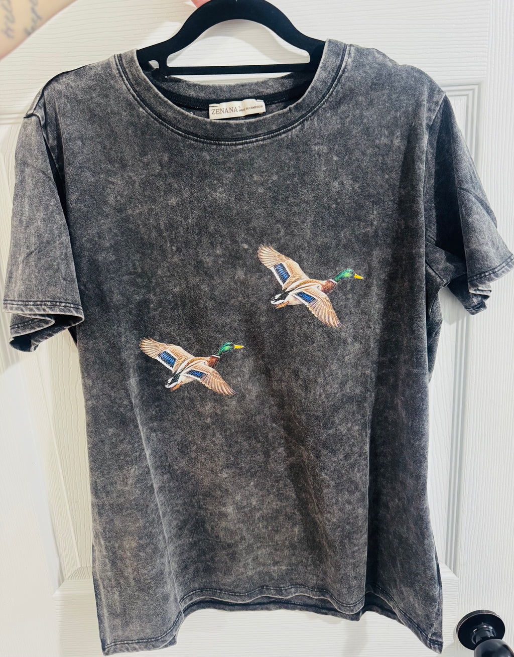 Vintage wash soft mallard tee