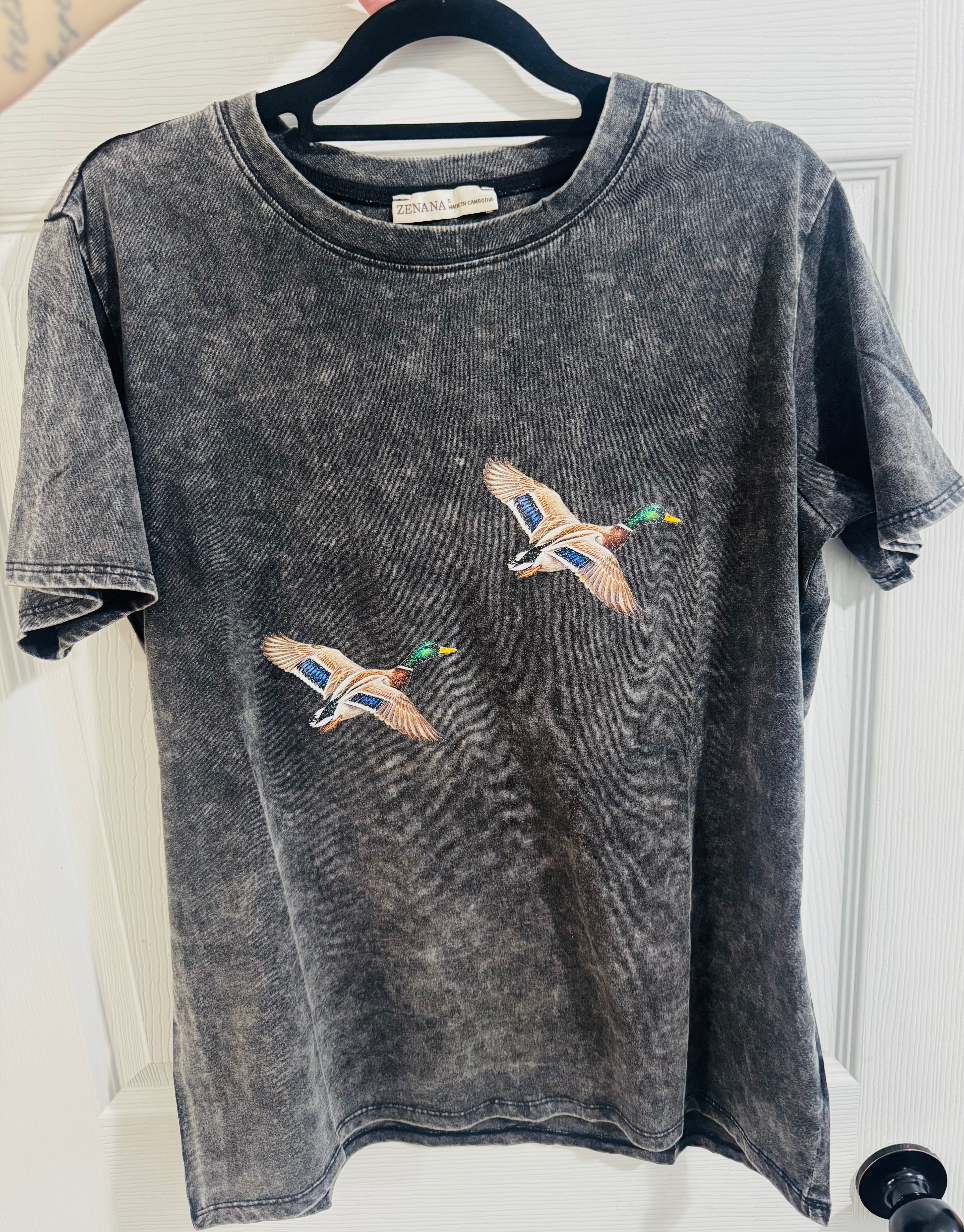 Vintage wash soft mallard tee