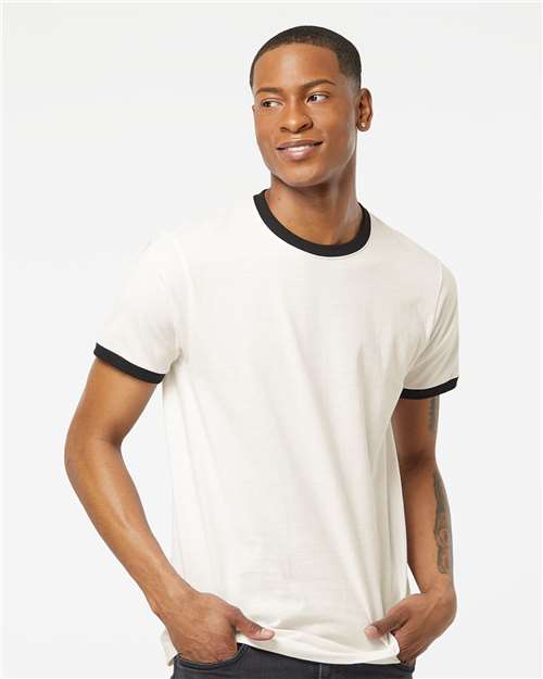 Tultex Unisex Fine Jersey Ringer Blank T-Shirt | Retro 246