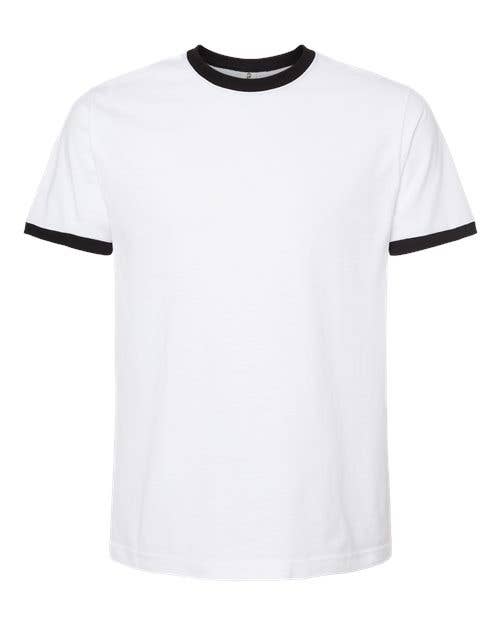 Tultex Unisex Fine Jersey Ringer Blank T-Shirt | Retro 246