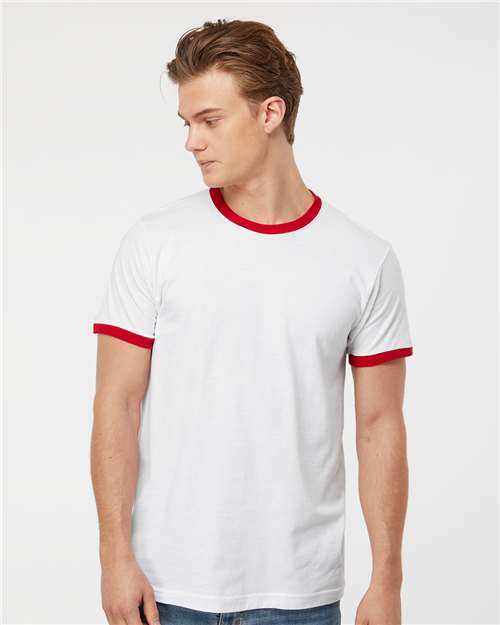 Tultex Unisex Fine Jersey Ringer Blank T-Shirt | Retro 246