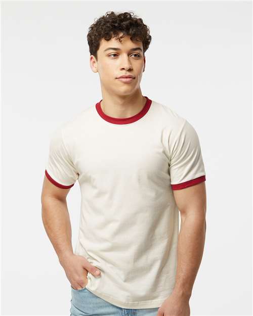 Tultex Unisex Fine Jersey Ringer Blank T-Shirt | Retro 246